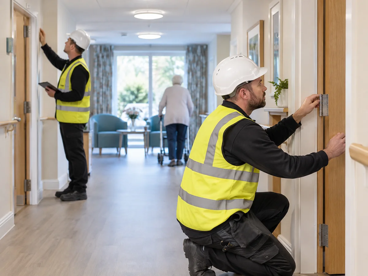 Care home corridor maintenance and inspection work