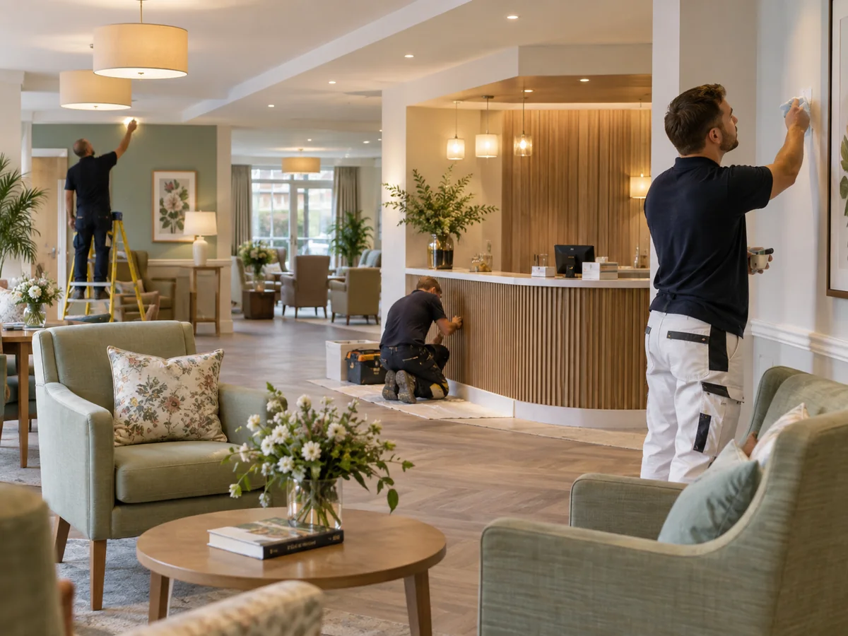 Care home lounge and reception refurbishment work