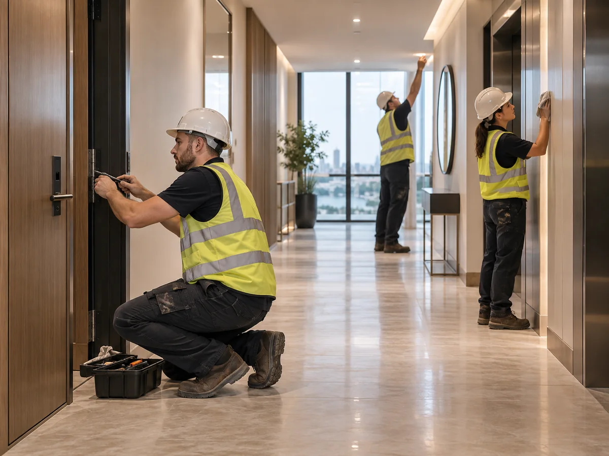 Developer snagging and corridor finishing works