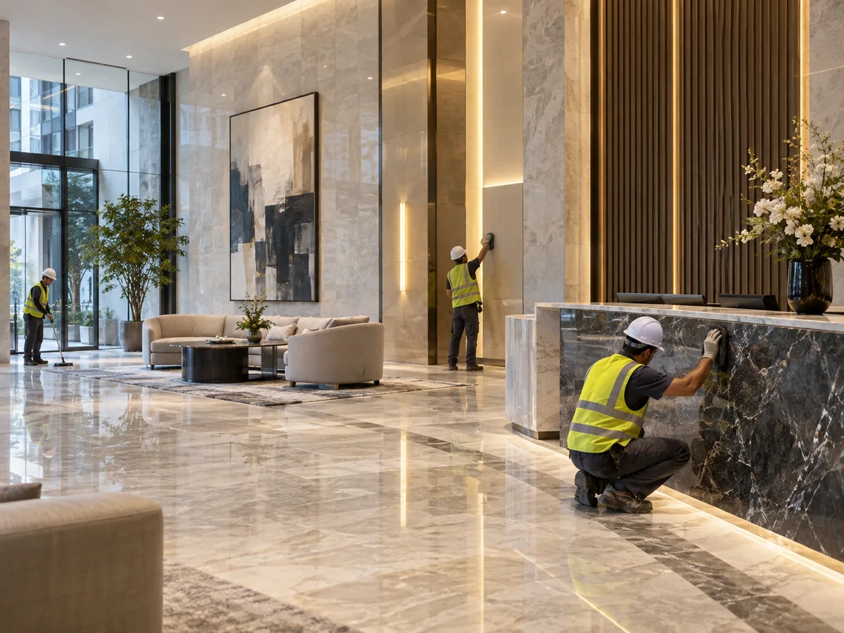 High-end lobby finishing and polishing works