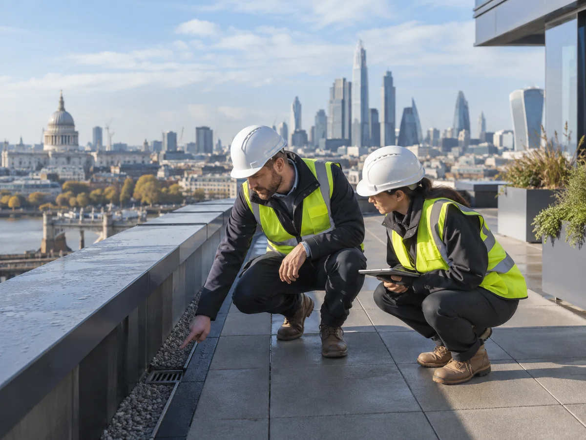 Developer rooftop inspection and drainage detail works