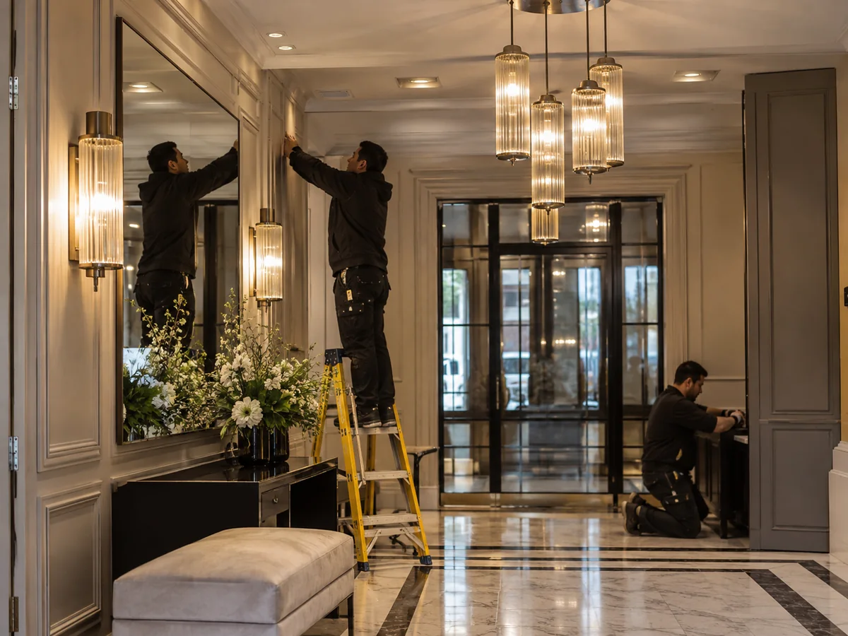 Lobby and reception area maintenance works