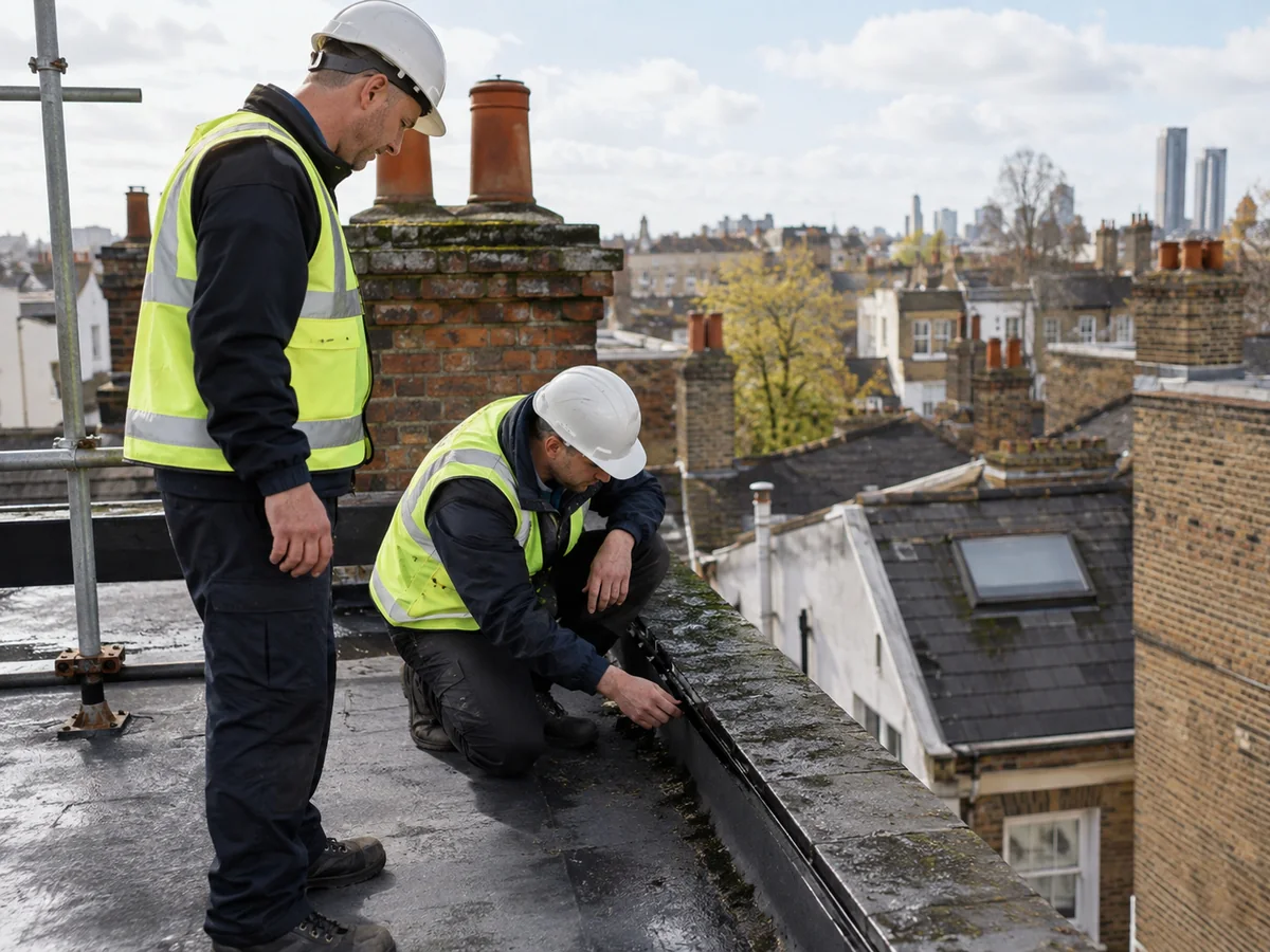 Roof and gutter inspection on a managed property