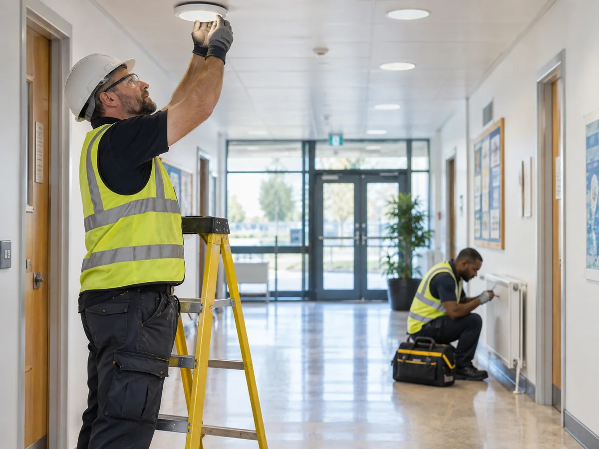 Public building corridor maintenance works